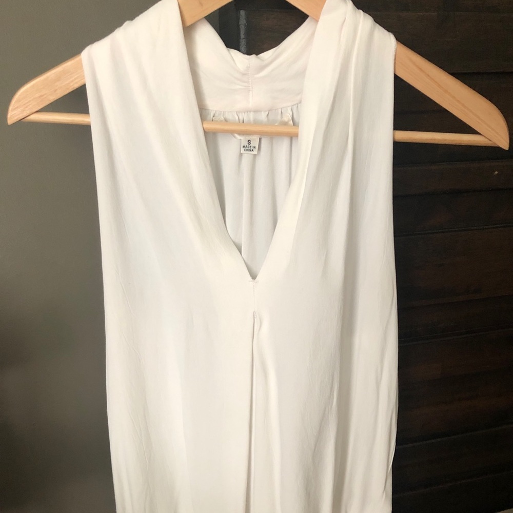 Max Studio M White Dressy Halter Top